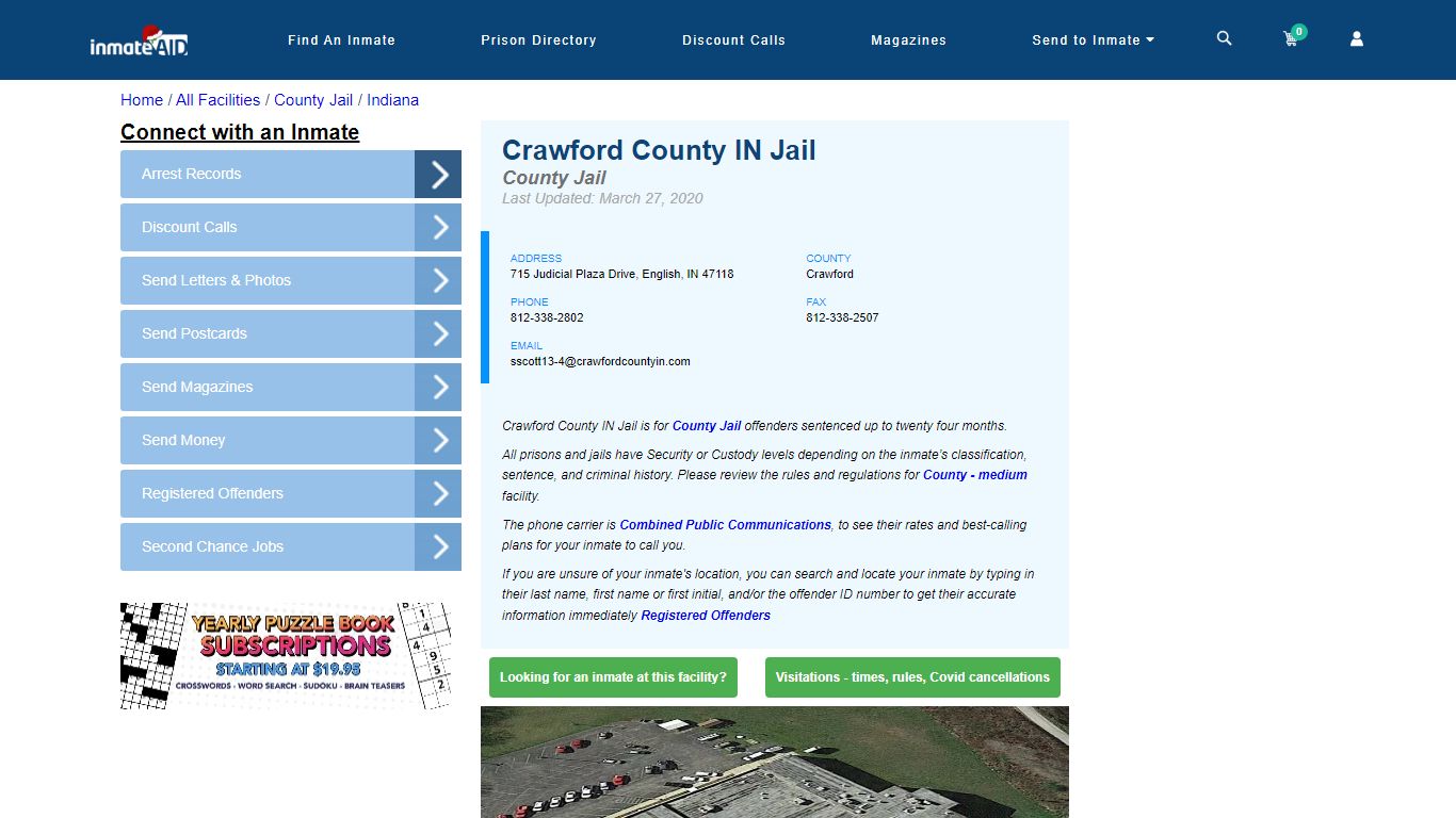 Crawford County IN Jail - Inmate Locator - English, IN